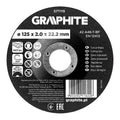 GRAPHITE Cutting disc, corundum for metal, convex 125 x 2.0 x 22.2 mm, 42 A46-T-BF — 57T119