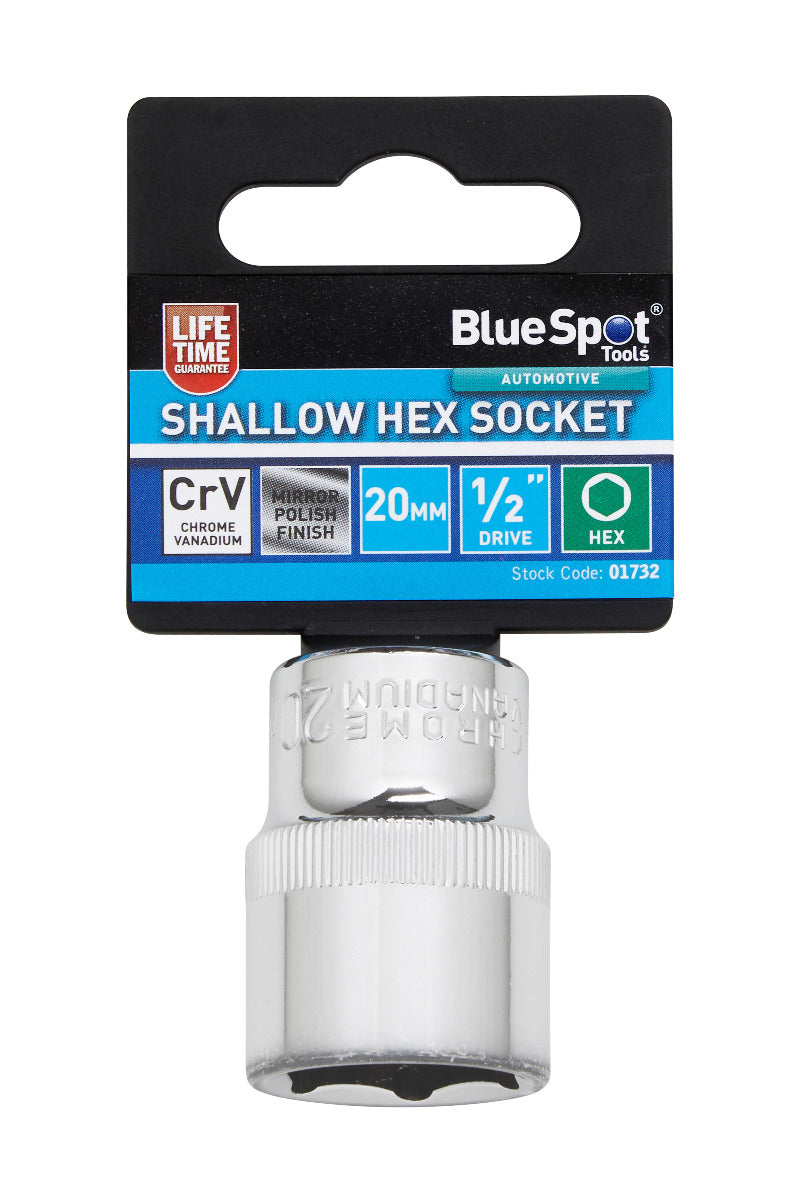 Blue Spot Tools Individual Shallow Hex Socket (20mm)