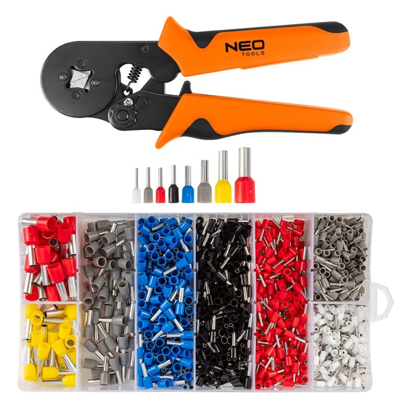 NEO TOOLS Crimping pliers 205 mm + 1200 sleeves — 01-562