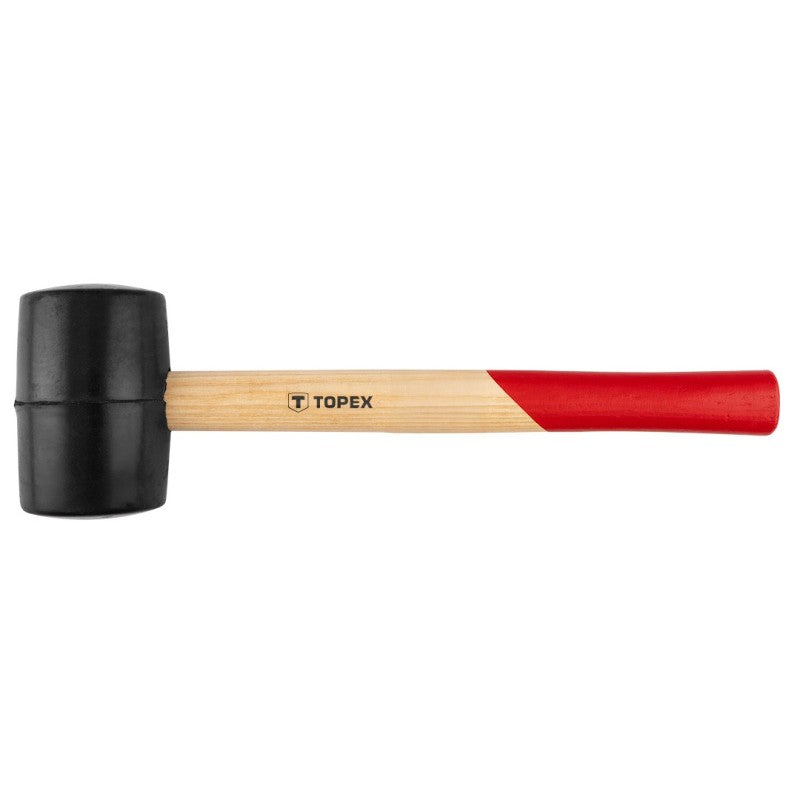 TOPEX Rubber mallet 60 mm/400 g, wooden handle — 02A325-1
