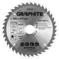 GRAPHITE Saw blade, widia, 180 x 30 mm, 40 teeth — 57T215
