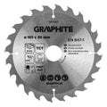 GRAPHITE Saw blade, widia, 185 x 30 mm, 24 teeth — 57T217