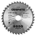 GRAPHITE Saw blade, widia, 185 x 30 mm, 36 teeth — 57T218