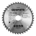 GRAPHITE Saw blade, widia, 185 x 30 mm, 40 teeth — 57T219