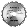 GRAPHITE Saw blade, widia, 185 x 30 mm, 60 teeth — 57T221