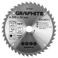 GRAPHITE Saw blade, widia, 250 x 30 mm, 40 teeth — 57T231