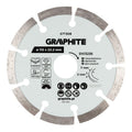 GRAPHITE Segmented diamond cutting disc, 115 x 22.2 mm, dry and wet — 57T306