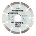 GRAPHITE Segmented diamond cutting disc, 125 x 22.2 mm, dry and wet — 57T308