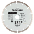 GRAPHITE Segmented diamond cutting disc, 180 x 22.2 mm, dry and wet — 57T311