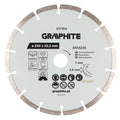 GRAPHITE Segmented diamond cutting disc, 230 x 22.2 mm, dry and wet — 57T314