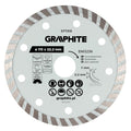 GRAPHITE Turbo cutting diamond disc, 115 x 22.22 mm, dry — 57T315