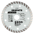 GRAPHITE Turbo cutting diamond disc, 115 x 22.22 mm, dry and wet — 57T316