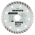GRAPHITE Turbo cutting diamond disc, 125 x 22.22 mm, dry and wet — 57T318