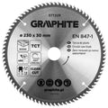GRAPHITE Circular saw blades with HM tips 230 x 30mm, 80 teeth — 57T229