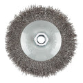 GRAPHITE Wire wheel brush 125 mm, crimped wire, steel, M14 — 57T409
