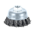 GRAPHITE Cup wire brush 100 mm, twisted steel wire, M14 — 57T412