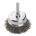 GRAPHITE Cup wire brush 50 mm, crimped steel wire, with 6 mm shank — 57T417