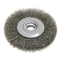 GRAPHITE Wire wheel brush 125 x 20 mm, crimped wire, steel — 57T434