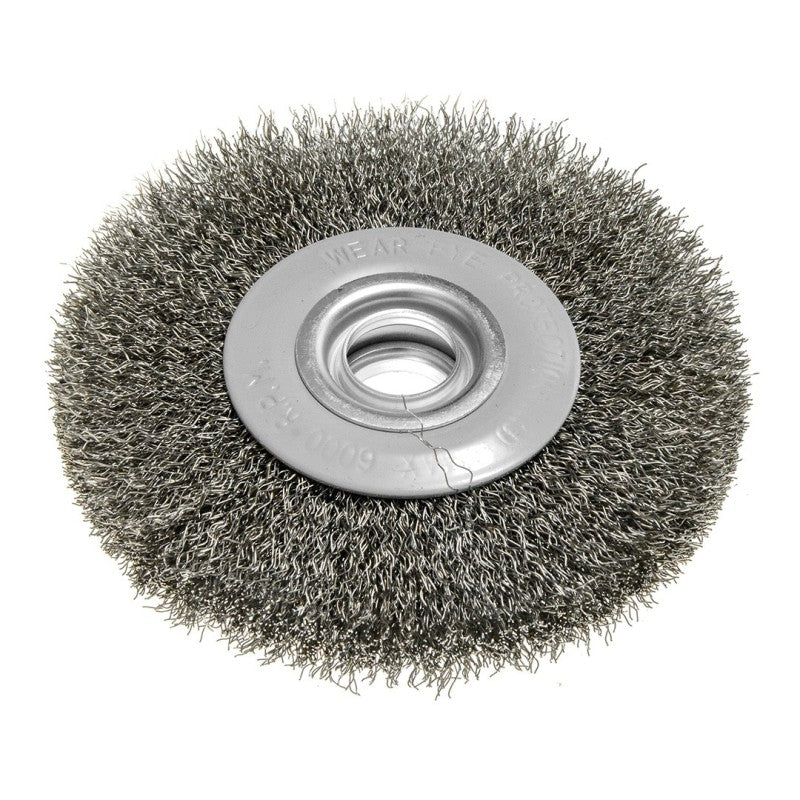 GRAPHITE Wire wheel brush 125 x 20 mm, crimped wire, steel — 57T434