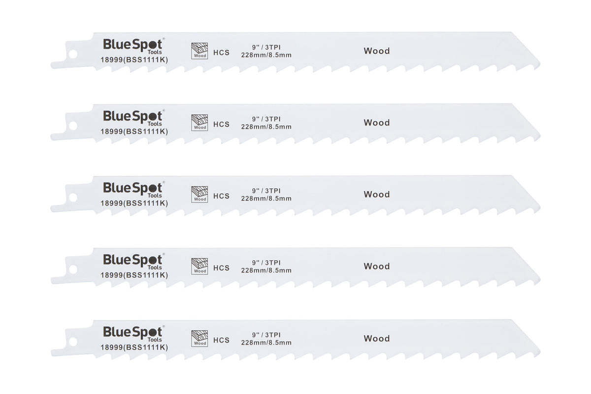 Blue Spot Tools 5 PCE 229mm (9") HCS Reciprocating Saw Blades