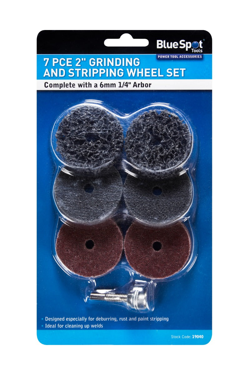 Blue Spot Tools 7Pce 2" Grinding And Stripping Wheel Set
