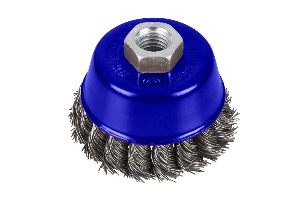 Blue Spot Tools 75mm (3") M14 x 2 Twist Knot Wire Cup Brush