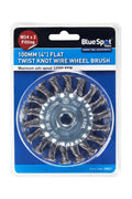Blue Spot Tools 100mm (4") M14 x 2 Flat Twist Knot Wire Wheel Brush