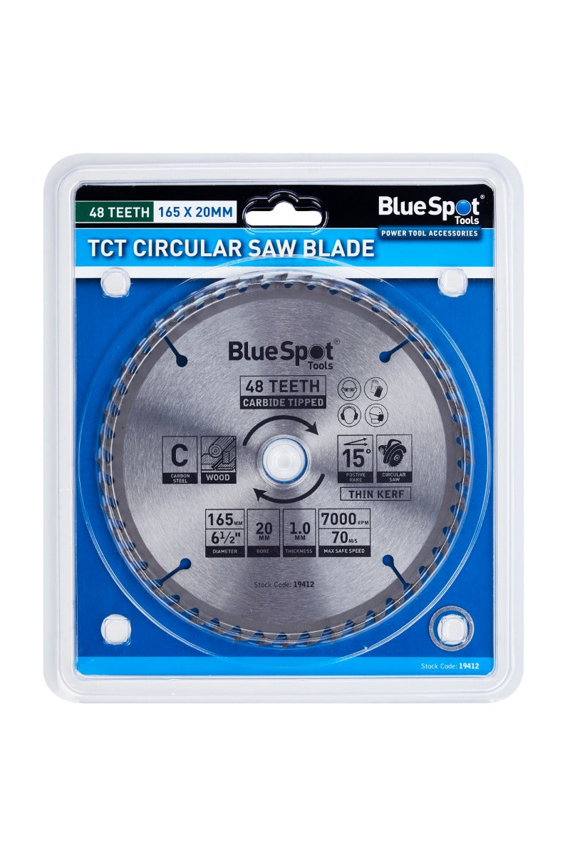 Blue Spot Tools 165mm x 20mm TCT Circular Saw Blade (48 Teeth)