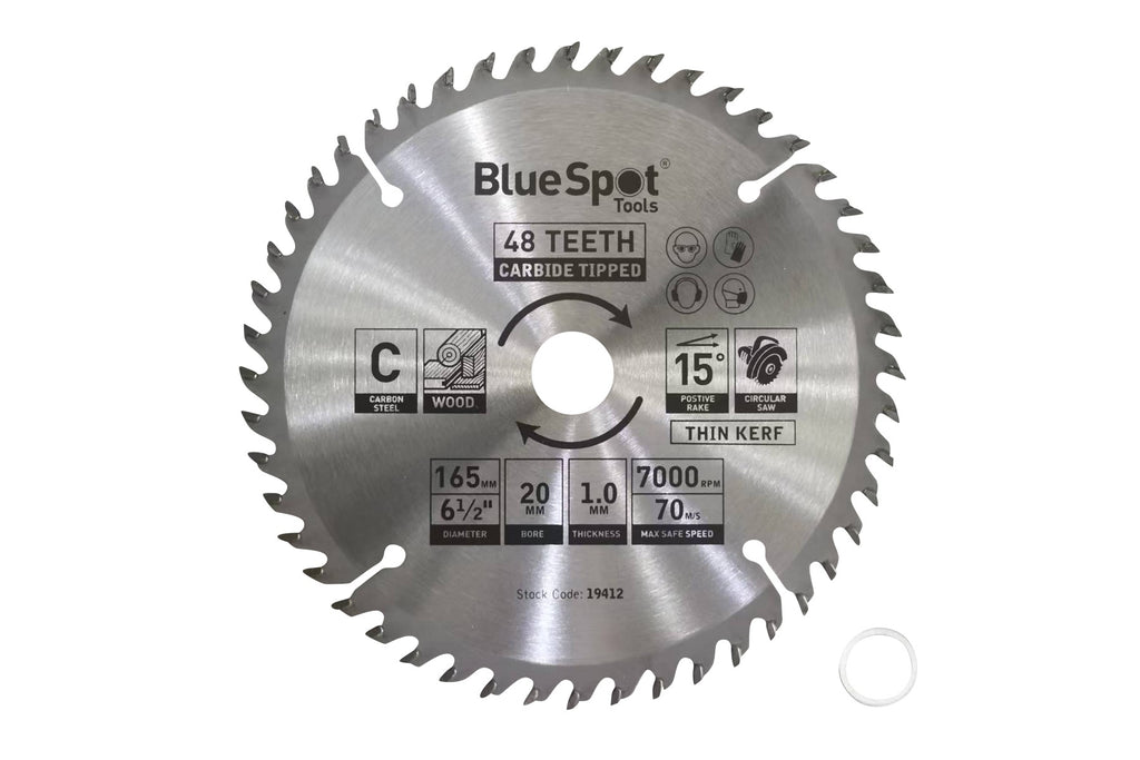Blue Spot Tools 165mm x 20mm TCT Circular Saw Blade (48 Teeth)