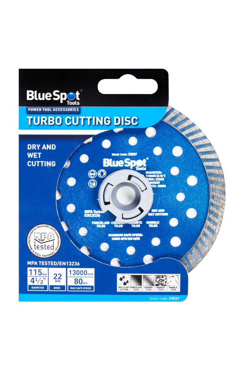 Blue Spot Tools 115mm (4 Â½â€) Turbo Cutting Disc
