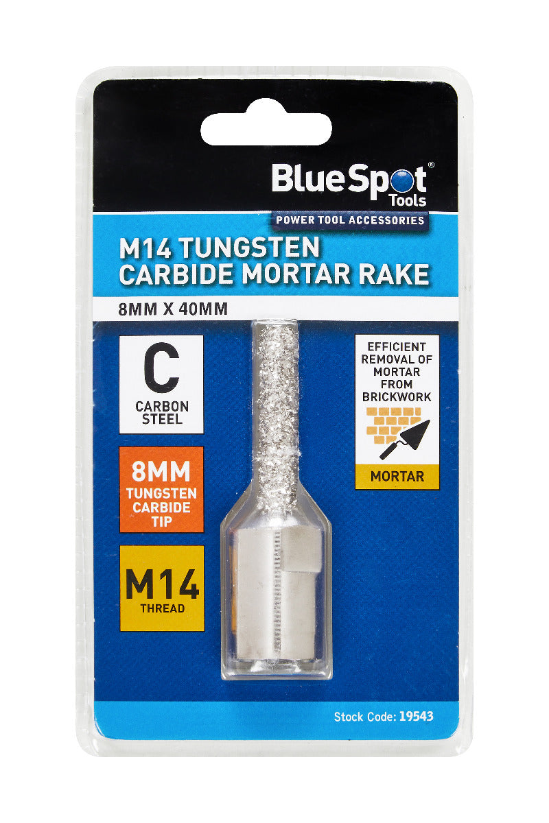Blue Spot Tools M14 Tungsten Carbide Mortar Rake (8mm x 40mm)
