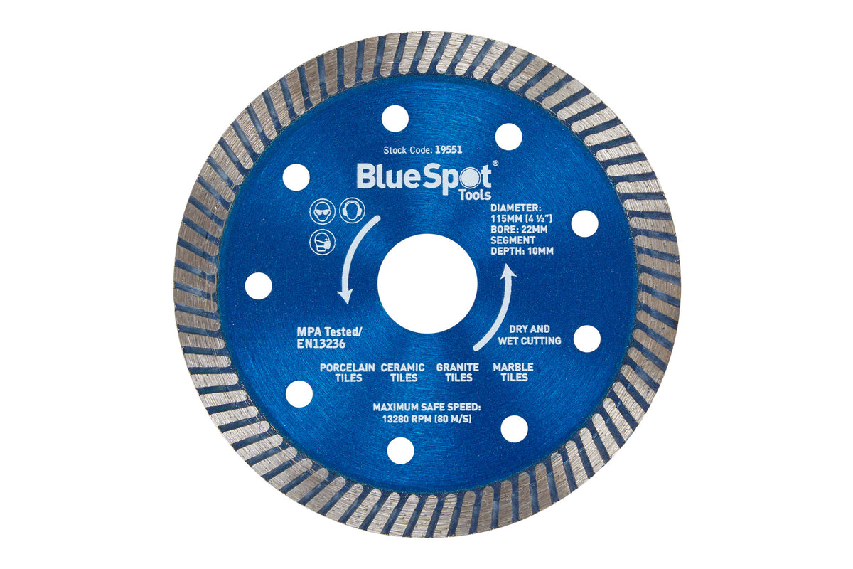 Blue Spot Tools 115mm (4 1/2") Super Thin Turbo Cutting Disc