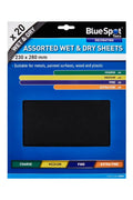 Blue Spot Tools 20 PCE Assorted Wet And Dry Sandpaper Sheets