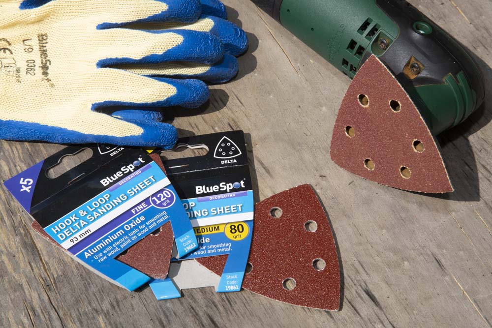 Blue Spot Tools 93mm 5 Pack 120 Grit Delta Sanding Sheets