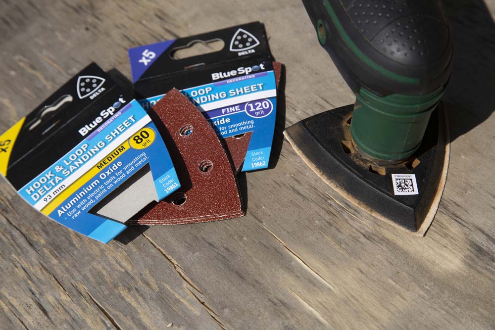 Blue Spot Tools 93mm 5 Pack 80 Grit Delta Sanding Sheets