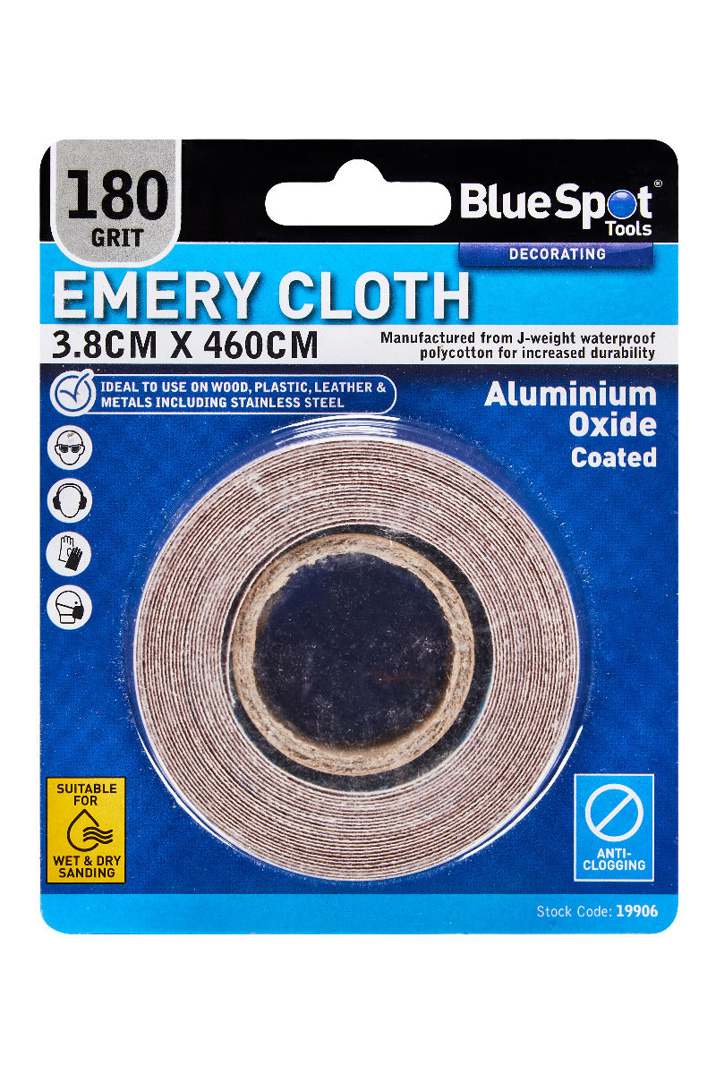 Blue Spot Tools 3.8cm x 460cm Emery Cloth 180 Grit
