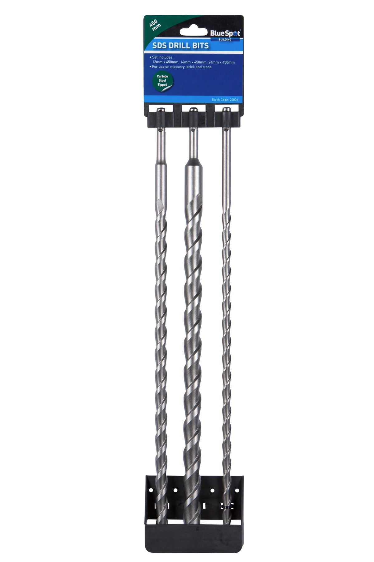 Blue Spot Tools 3 PCE 450mm SDS Plus Drill Bit Set (12, 16, 24mm)