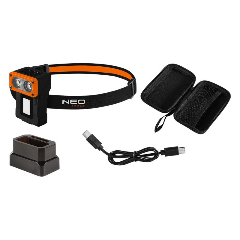 NEO TOOLS 500 lm rechargeable headlamp with base — 99-127