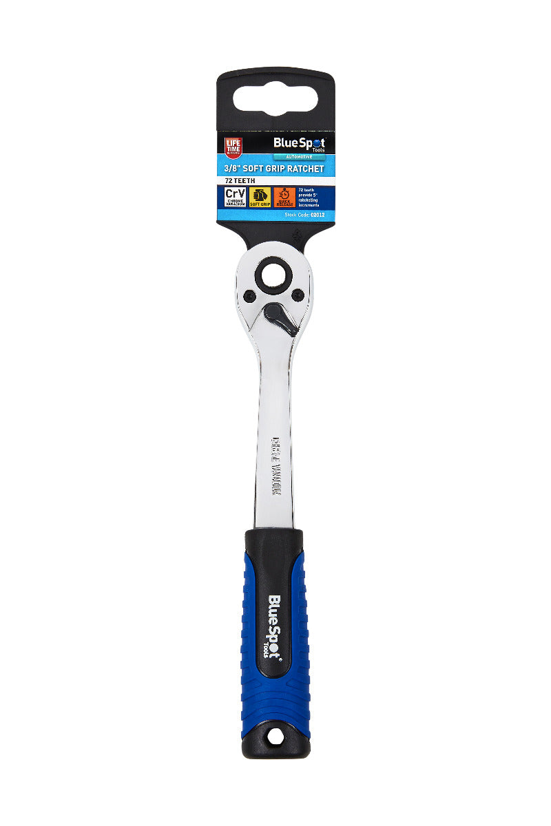 Blue Spot Tools 3/8" Soft Grip Ratchet (72 Teeth)