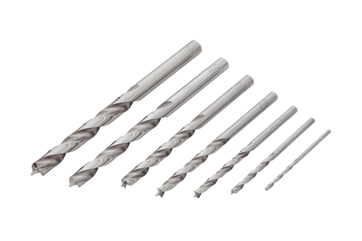 Blue Spot Tools 7 PCE Double-Flute Wood Drill Bit Set (2-8mm)