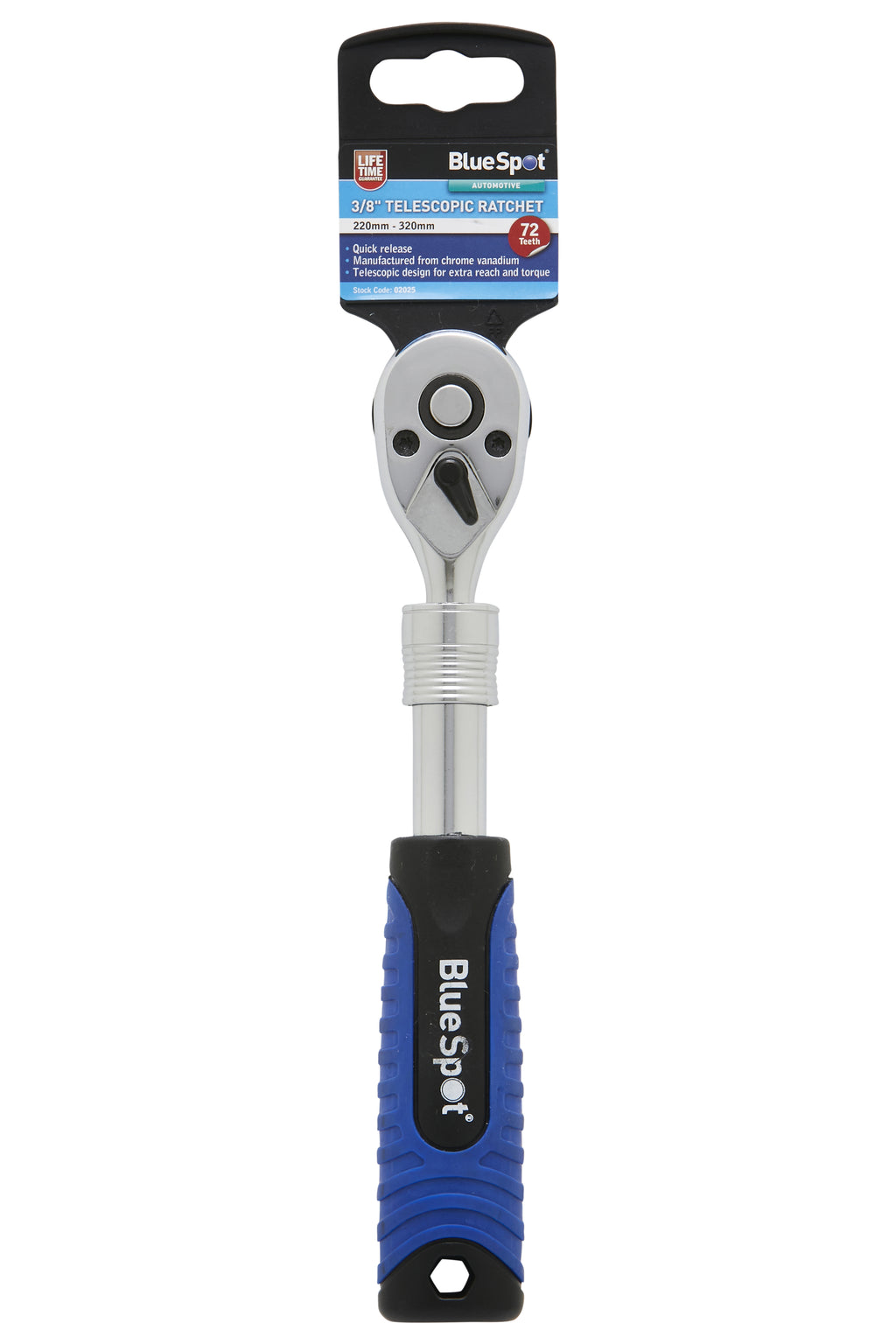 Blue Spot Tools 3/8" Telescopic Ratchet (220mm-320mm) (72 Teeth)