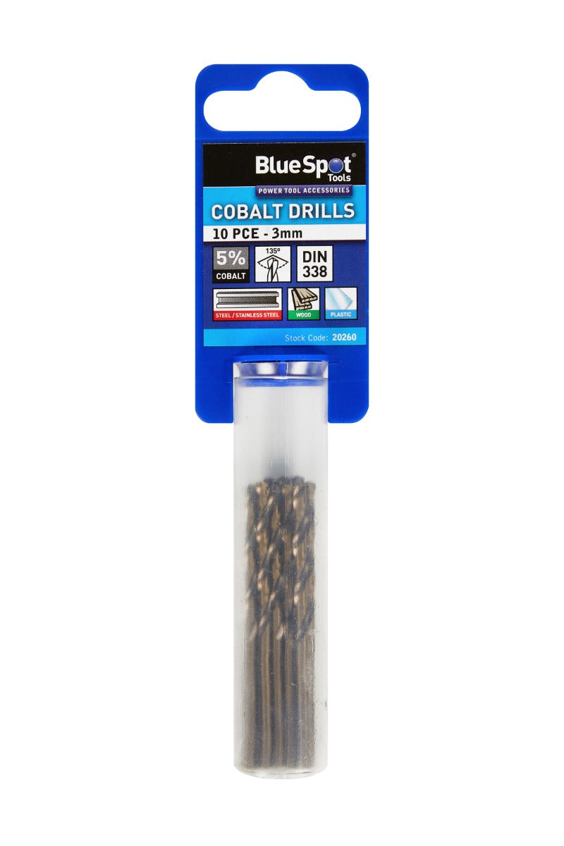 Blue Spot Tools 10 PCE Cobalt Drills (3mm)