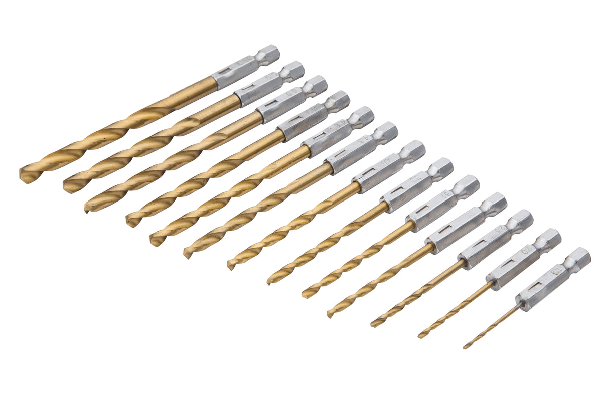 Blue Spot Tools 13 PCE Hex Fitting Titanium Drill Bit Set (1.5-6.5mm)