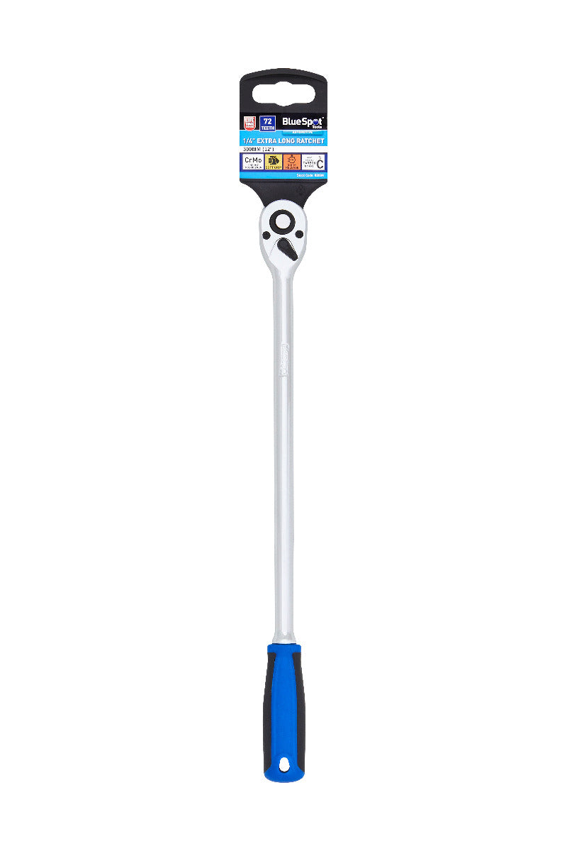 Blue Spot Tools 300MM (12") 1/4" Extra Long Ratchet (72 Teeth)