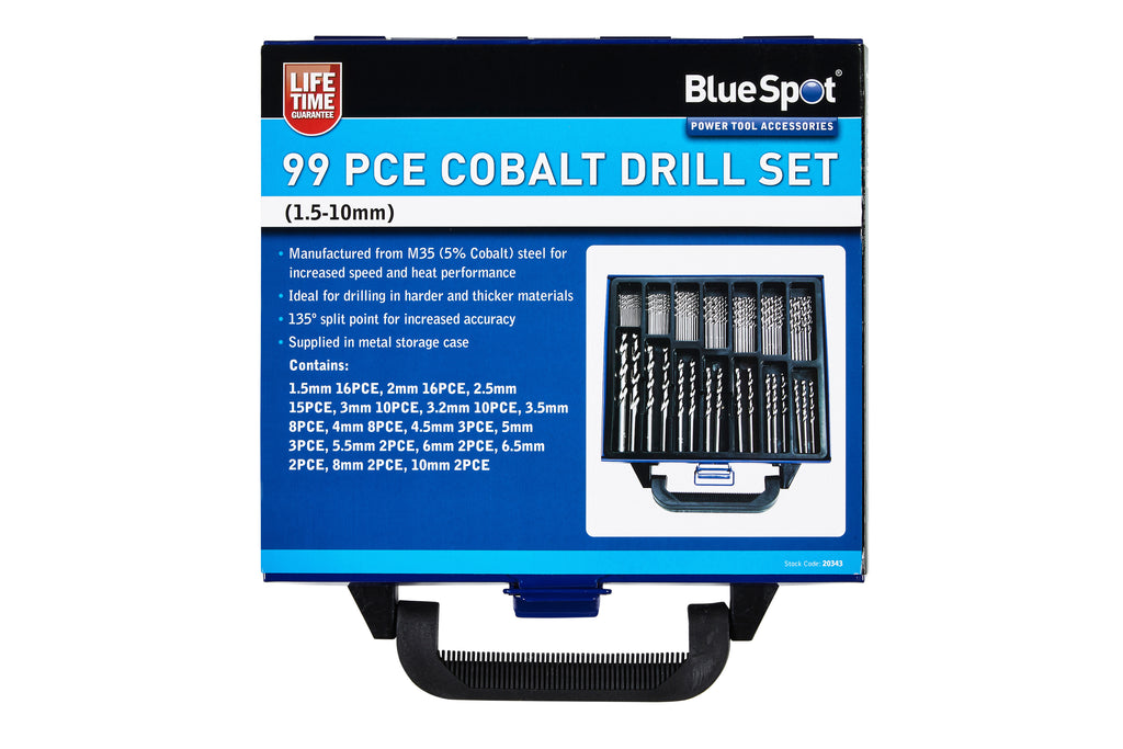 Blue Spot Tools 99 PCE Cobalt Drill Set (1.5-10mm)