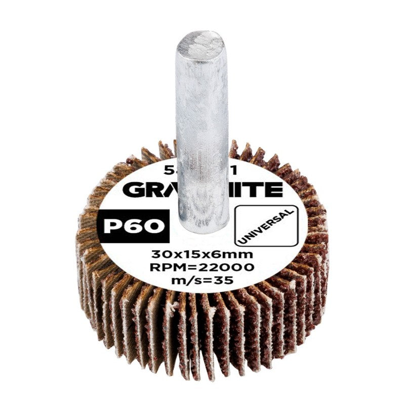 GRAPHITE Flap wheel 30 x 15 x 6 mm, P60 — 58T401