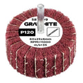 GRAPHITE Flap wheel with abrasive fleece, mounted 60 x 25 x 6 mm, P120 — 58T409