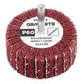 GRAPHITE Flap wheel with abrasive fleece, mounted 60 x 25 x 6 mm, P60 — 58T406