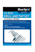 Blue Spot Tools 15 PCE Drill and Tap Set (M3-M12) (2.5-10.2mm)