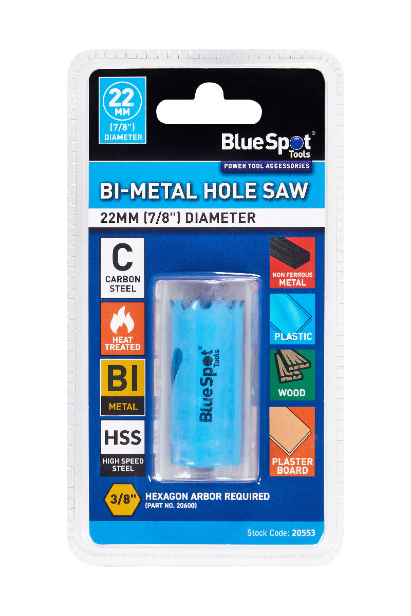 Blue Spot Tools 22mm (7/8") Bi-Metal Hole Saw